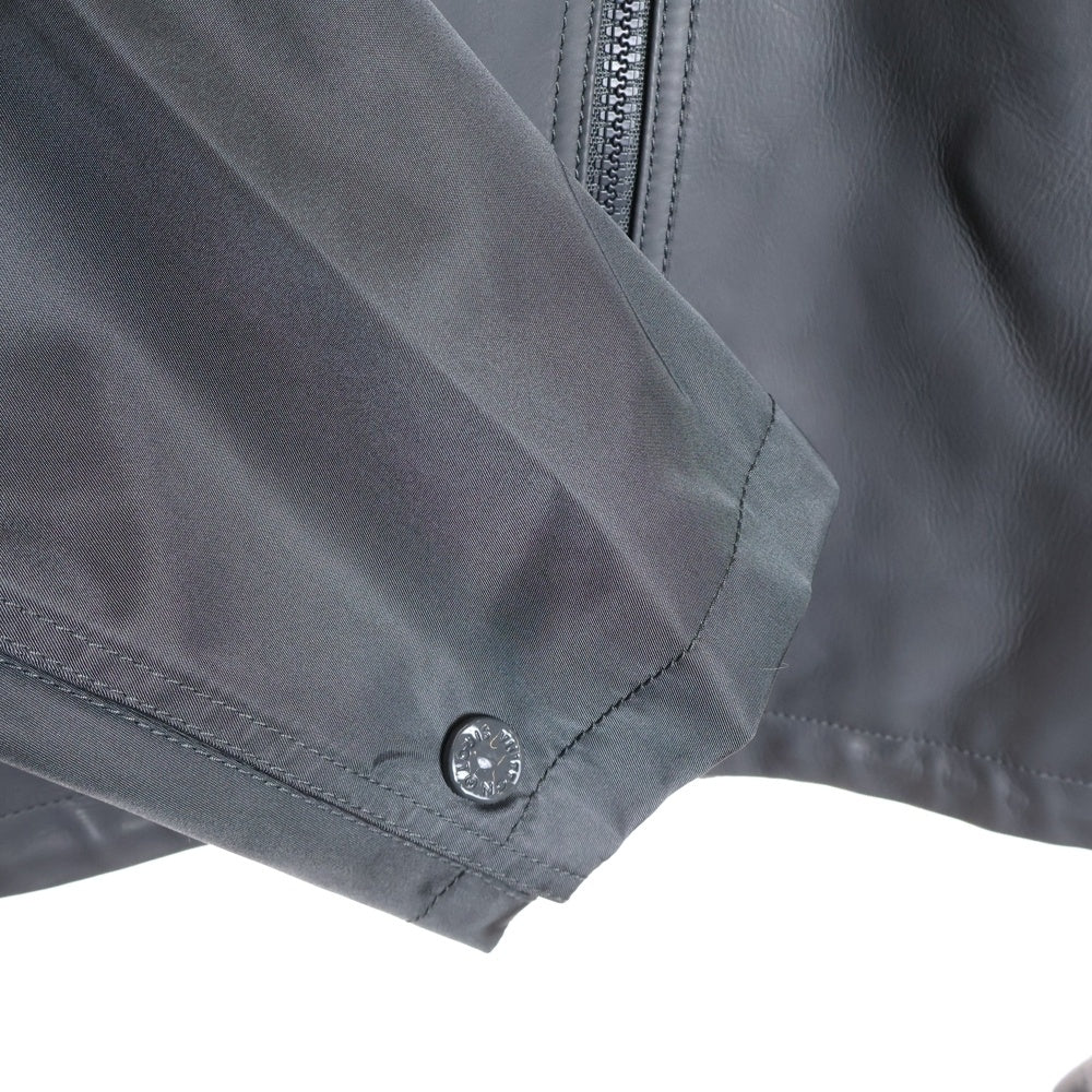 LOUIS VUITTON(ルイヴィトン) 22SS カーフスキンレザーエンブロイダリージップジャケット RM222M THA HNL02W グレー