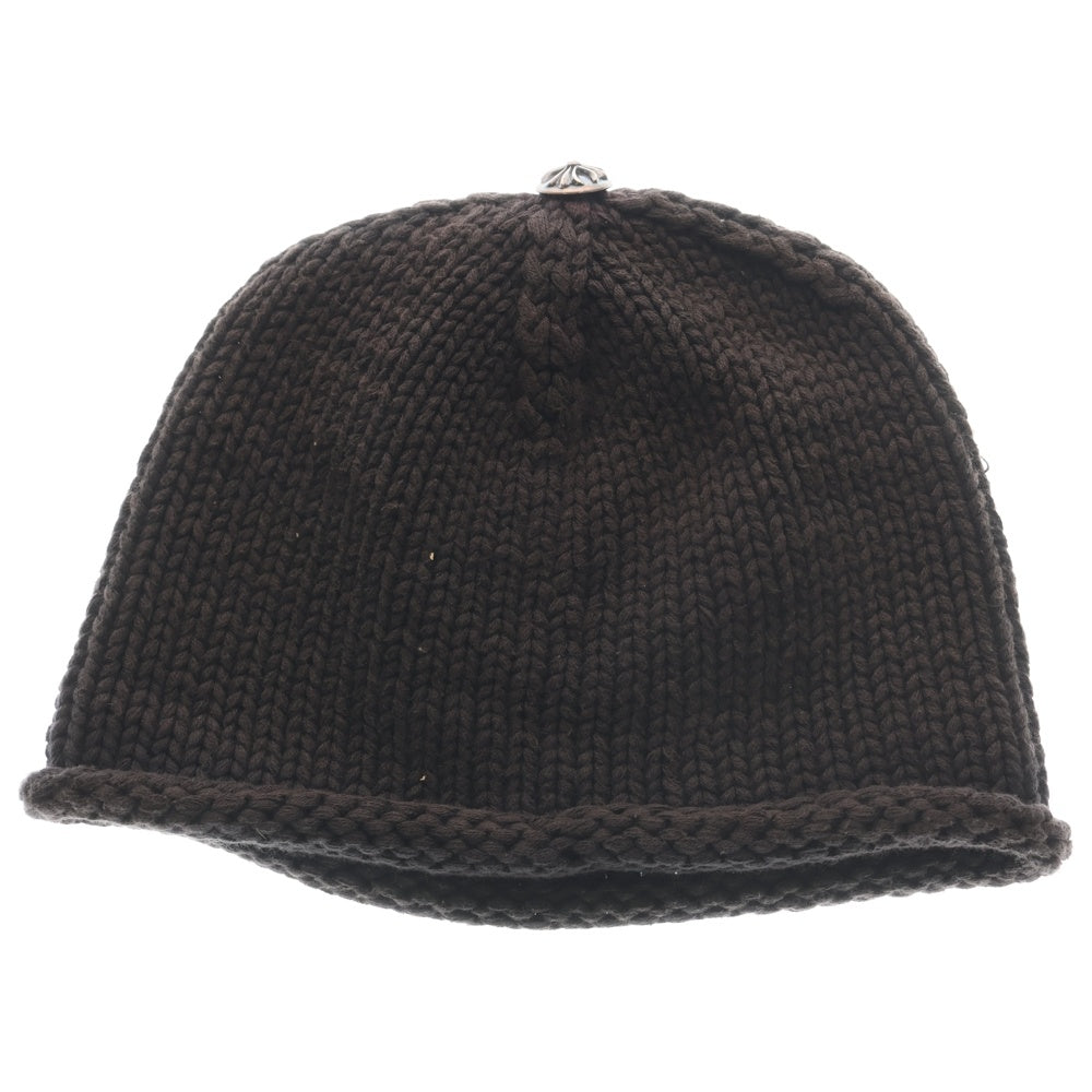 クロムハーツ クロスパッチ ニット帽 ダークブラウン ビーニー ビンテージ クロムハーツ クロスパッチ ニット帽 ダークブラウン ビーニー
