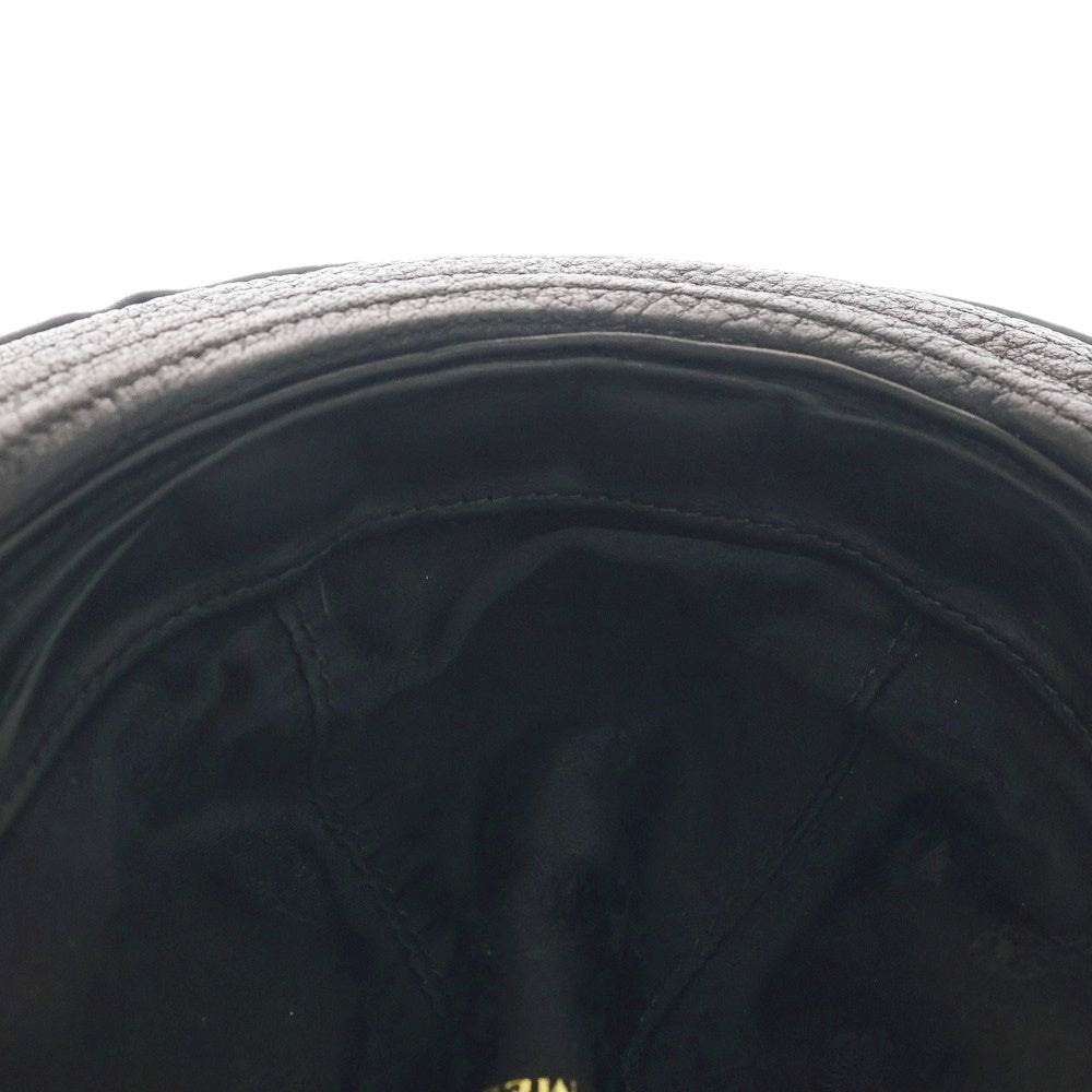CHROME HEARTS(クロムハーツ) FEDORA BSフレア ガンスリンガー レザー フェドラハット 帽子ブラック/シルバー