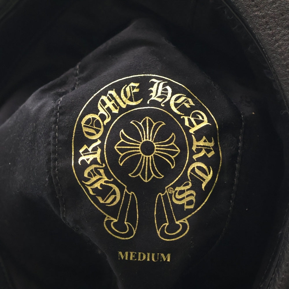 CHROME HEARTS(クロムハーツ) FEDORA BSフレア ガンスリンガー レザー フェドラハット 帽子ブラック/シルバー