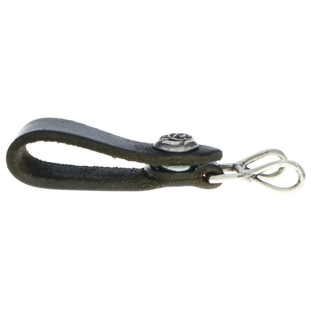 CHROME HEARTS(クロムハーツ) BELT LOOP フローラルボールボタンレザーベルトループ シルバー/ブラック