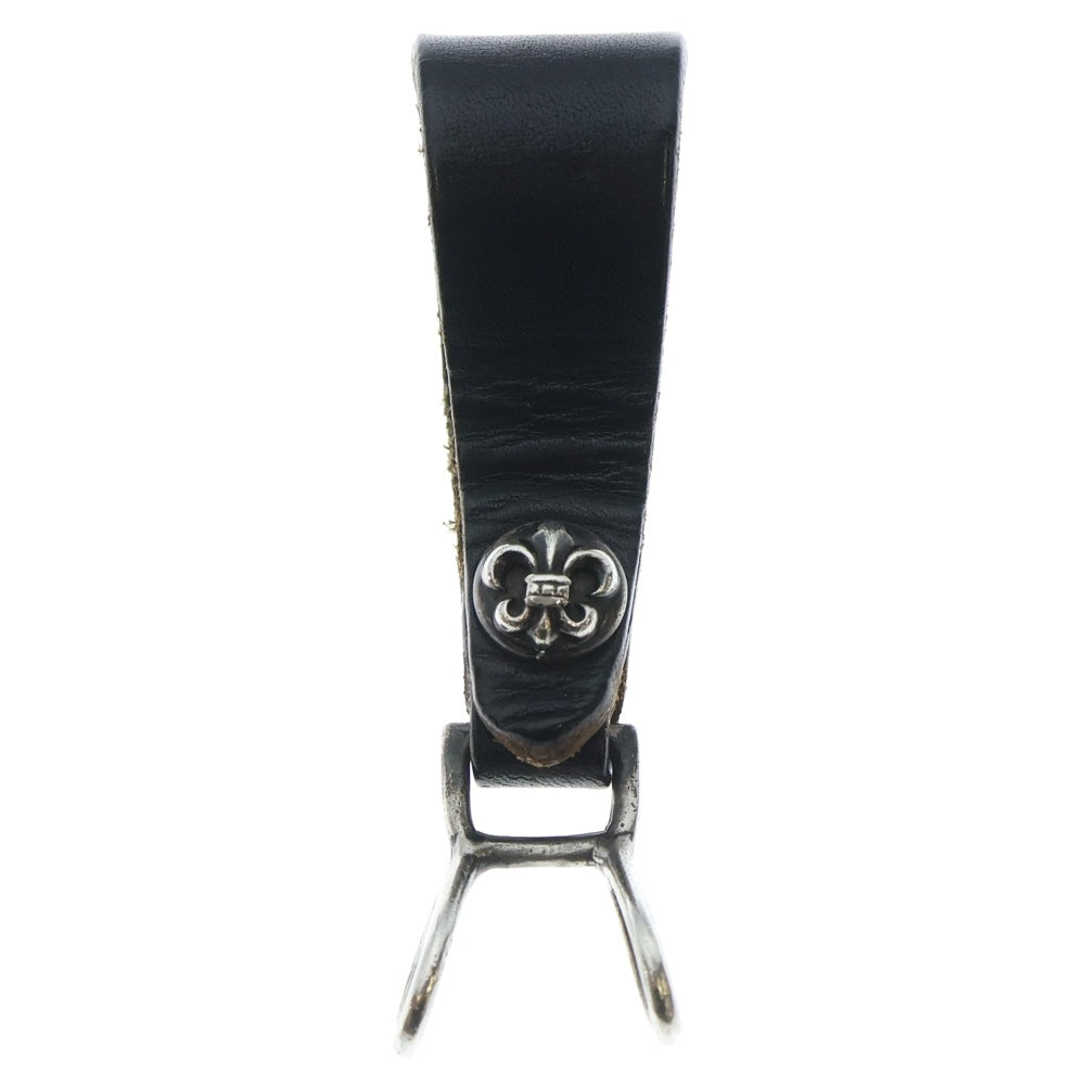 CHROME HEARTS(クロムハーツ) BELT LOOP BSフレアボタンレザーベルトループ シルバー/ブラック BCA401