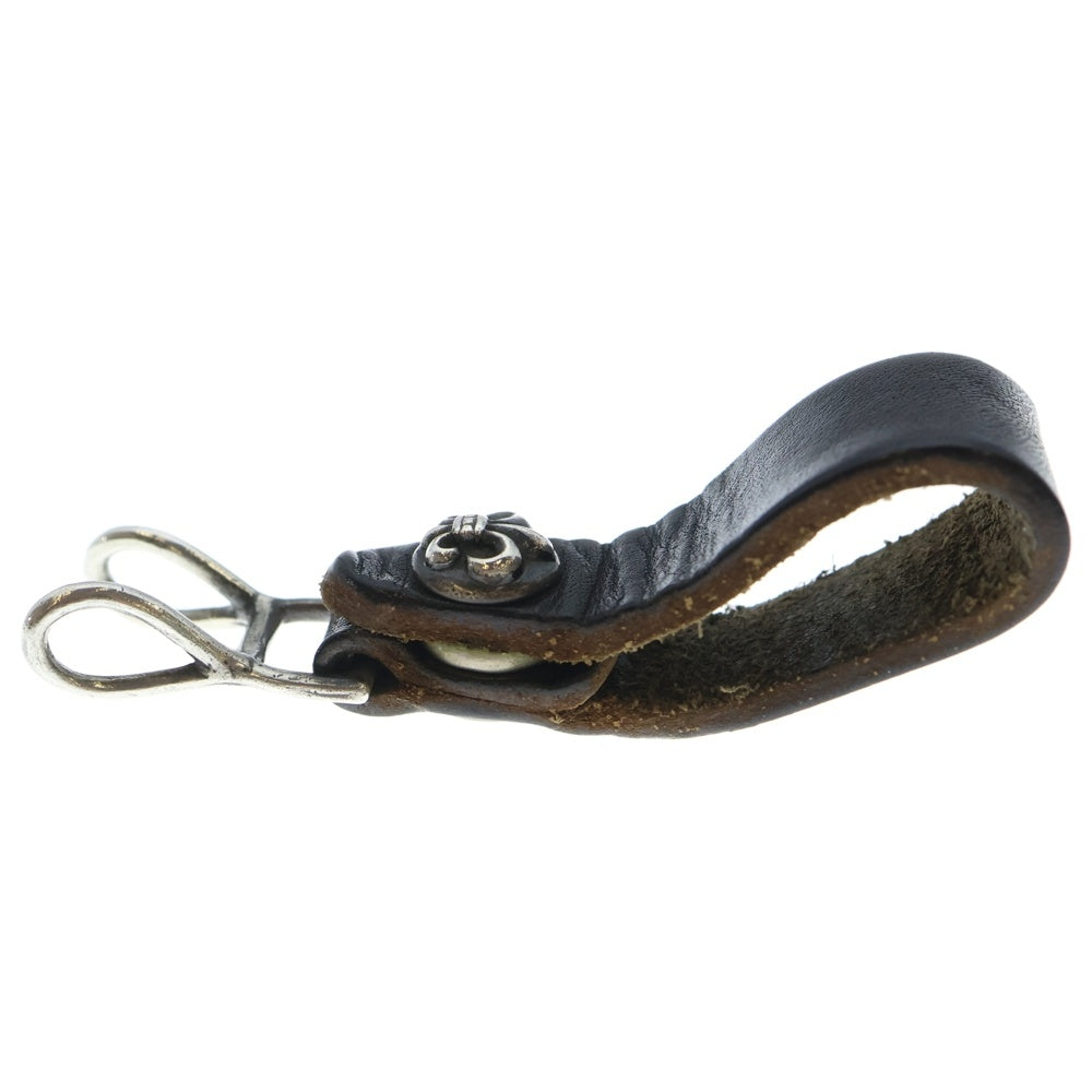 CHROME HEARTS(クロムハーツ) BELT LOOP BSフレアボタンレザーベルトループ シルバー/ブラック BCA401