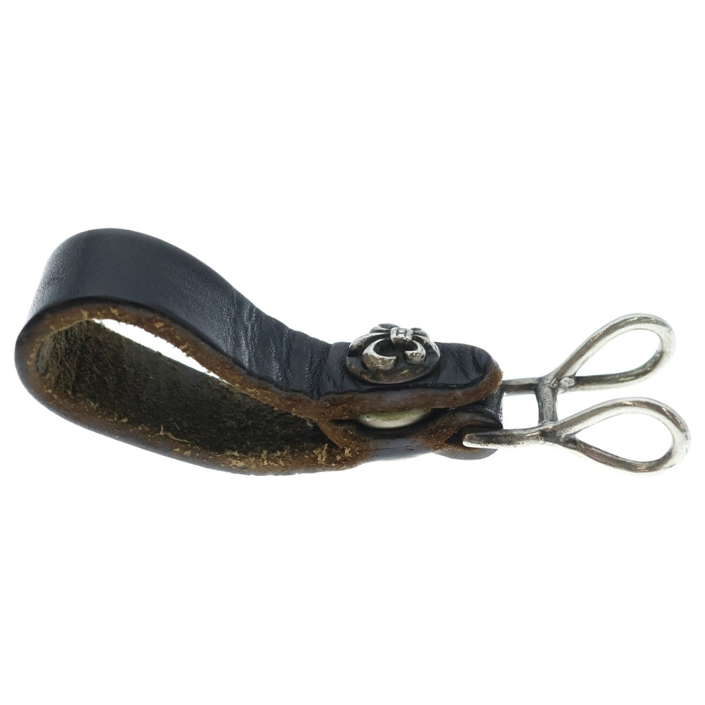 CHROME HEARTS(クロムハーツ) BELT LOOP BSフレアボタンレザーベルトループ シルバー/ブラック BCA401