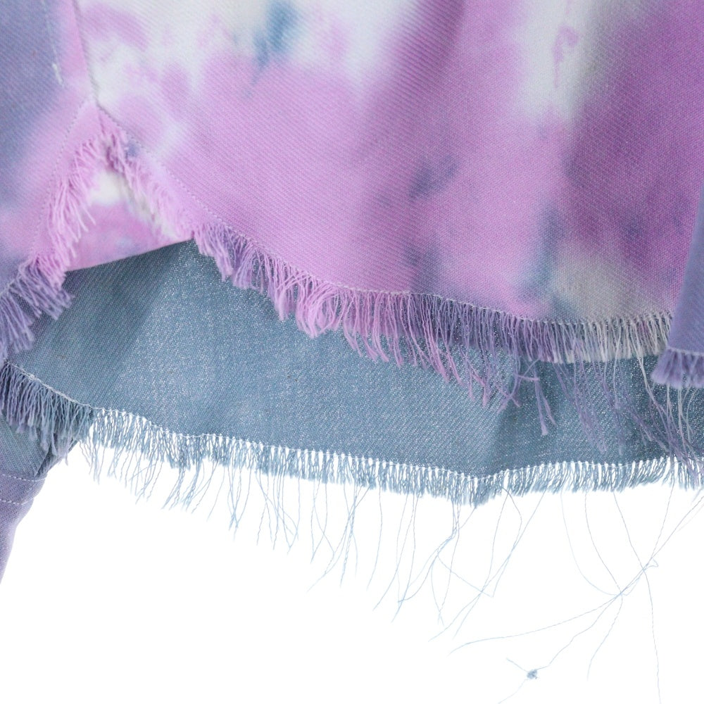 cvtvlist(カタリスト) 21AW ブリーチデザイン カットオフボタンレス 長袖シャツ ブルー/ピンク 21FW0202