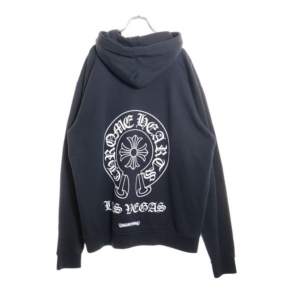 CHROME HEARTS(クロムハーツ) SWTSHRT PLVR ラスベガス限定 バック ホースシュー プリント プルオーバースウェットパーカー フーディー ブラック