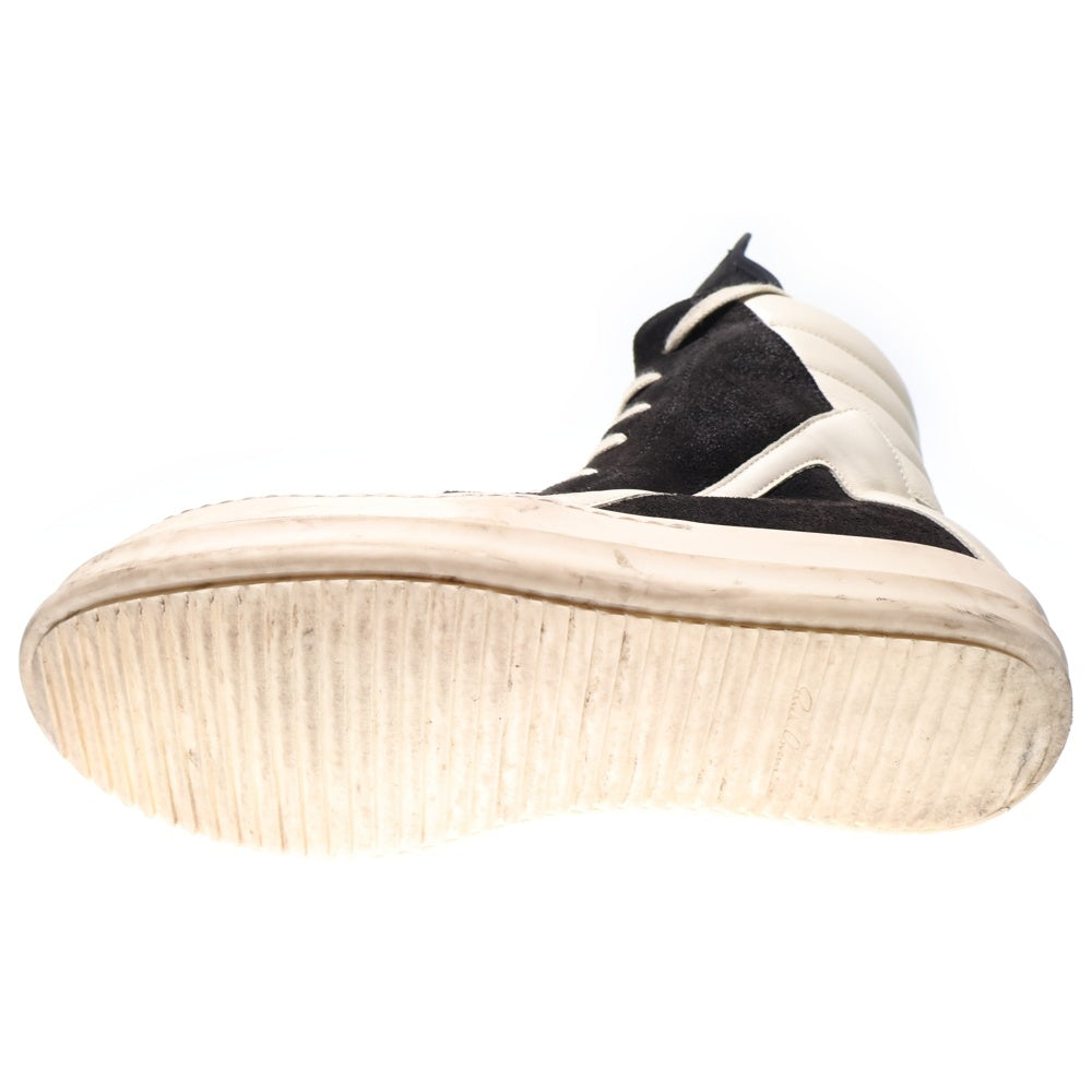 Rick Owens(リックオウエンス) STROBE GEOBASKET ジオバスケット レースアップ スエードレザーハイカットスニーカー ブラック/ホワイト