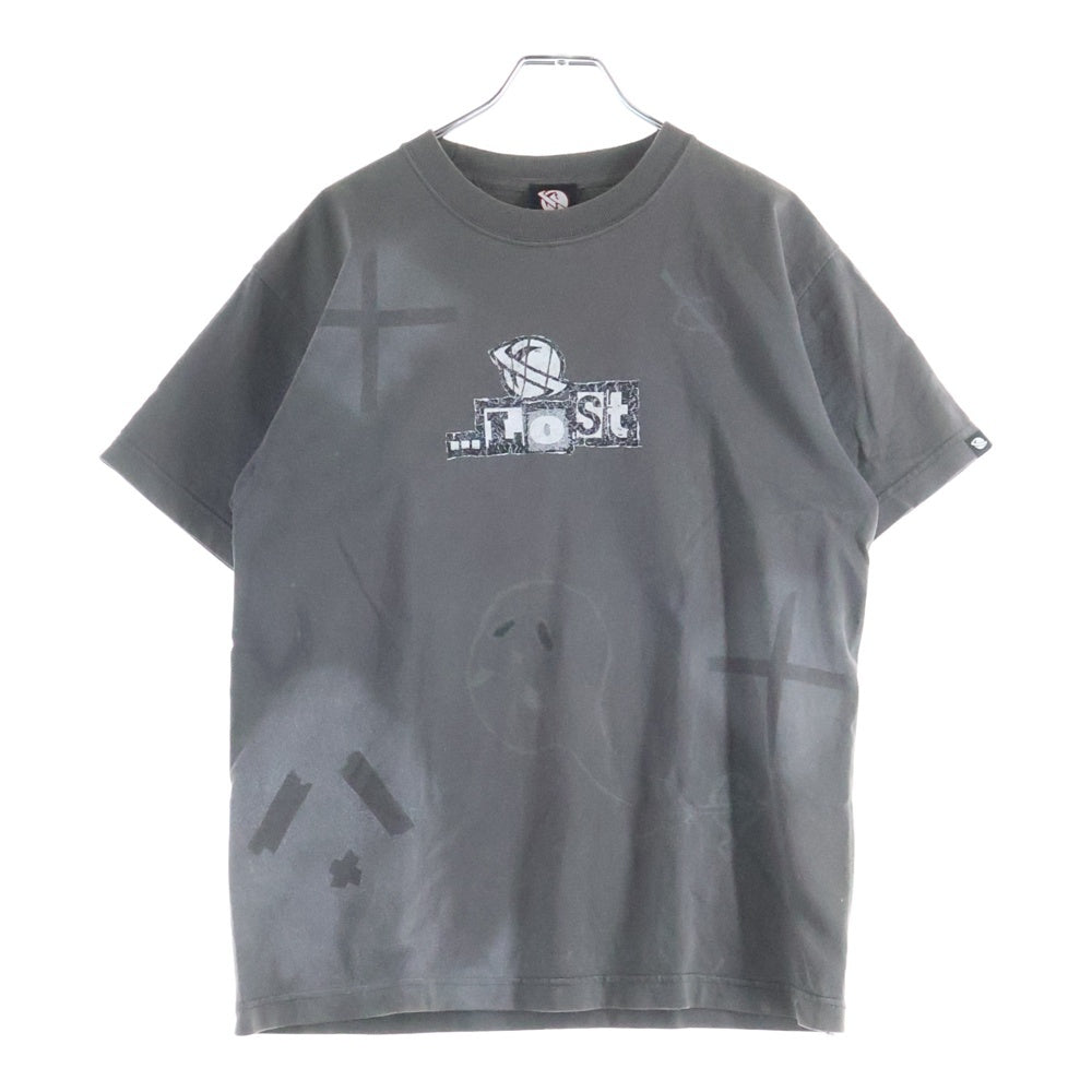 NO BRAND(ノーブランド) LOST ロストサーフボード フロントプリント 半袖Tシャツカットソー グレー