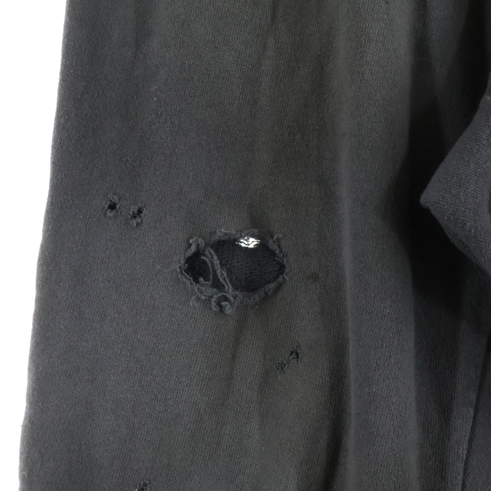 TTT_MSW(ティーモダンストリートウェア) 23AW ダメージ加工 スウェットパンツ ブラック TT-2023AW-PT13