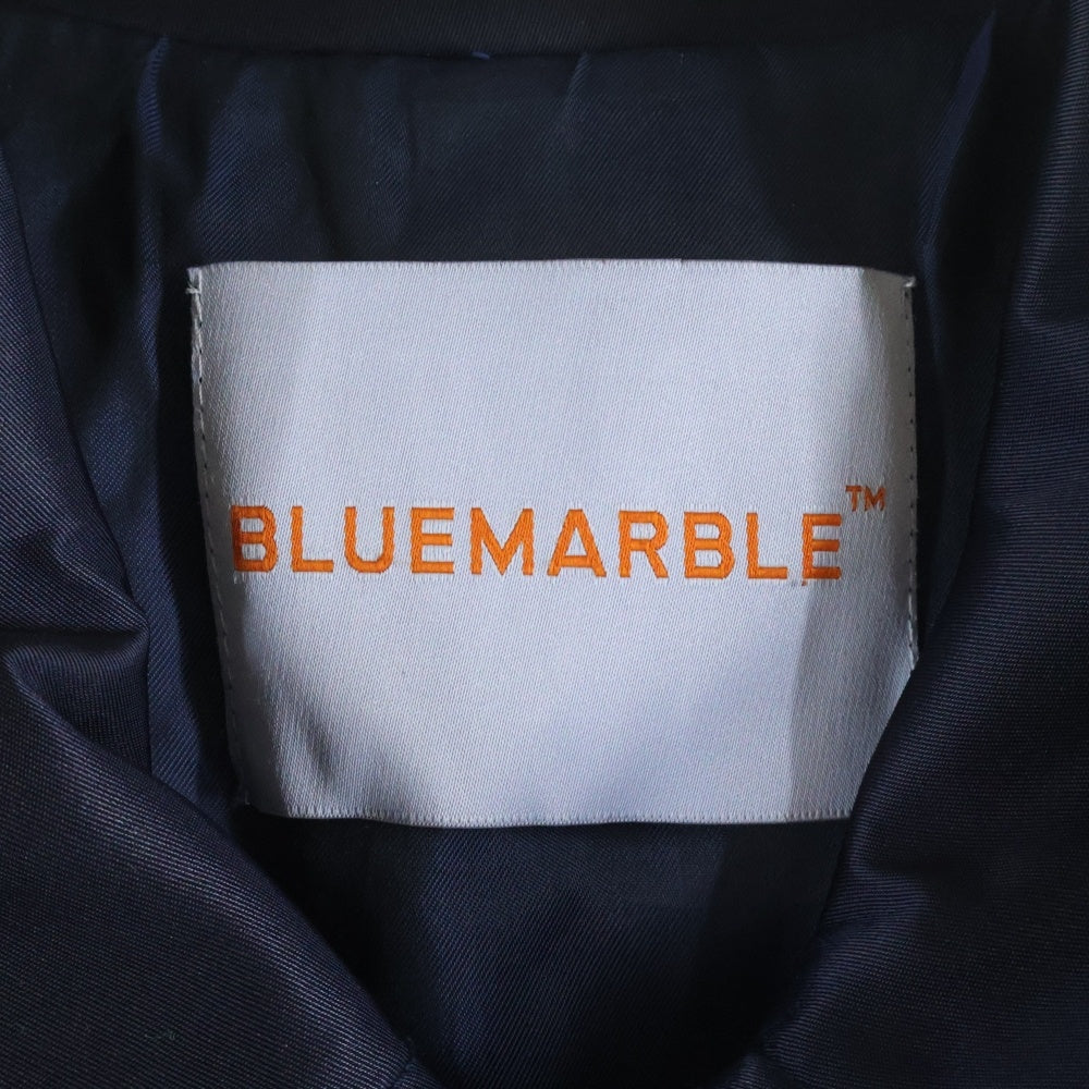 未使用品□BLUE MARBLE ブルーマーブル フーデッド ボンバージャケット 中綿ブルゾンジャケット シルバー ブルー M メンズ タグ付き BLUEMARBLE(ブルーマーブル) ZIP FRONT WOOL NYLON JACKET ウール