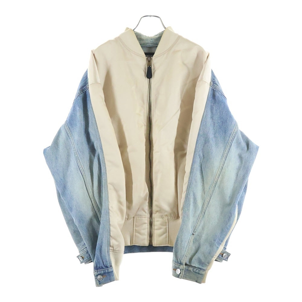 BALENCIAGA(バレンシアガ) デニム切替ナイロンボンバーブルゾン MA-1 インディゴ/オフホワイト 509318 TYE14