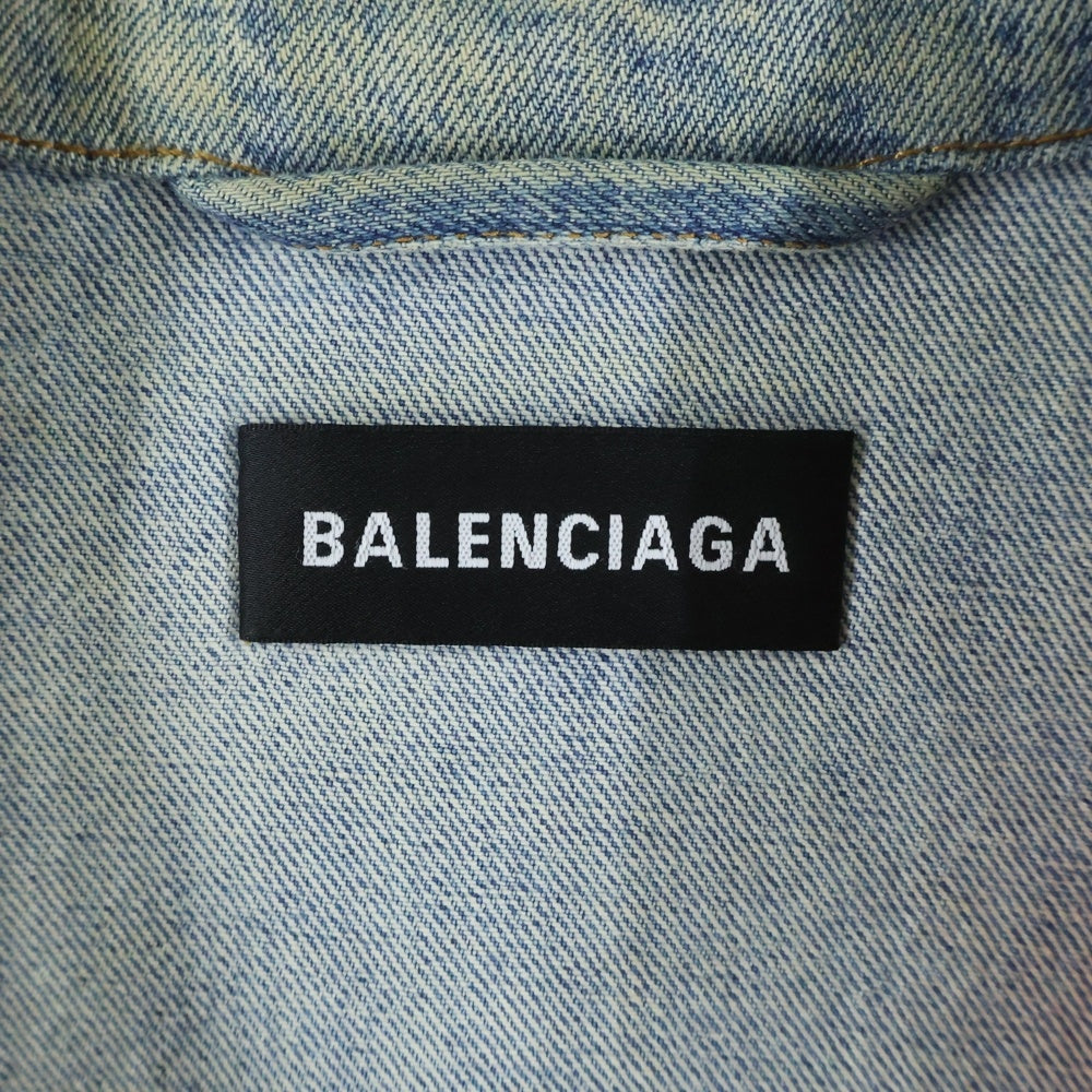 BALENCIAGA(バレンシアガ) デニム切替ナイロンボンバーブルゾン MA-1 インディゴ/オフホワイト 509318 TYE14