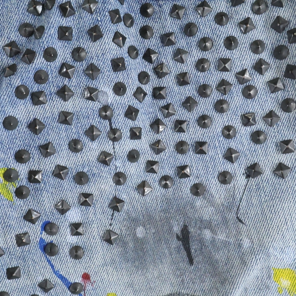 NUMBER (N)INE(ナンバーナイン) 06SS ペンキスタッズデニム コーデュロイドッキングパンツ ブルー