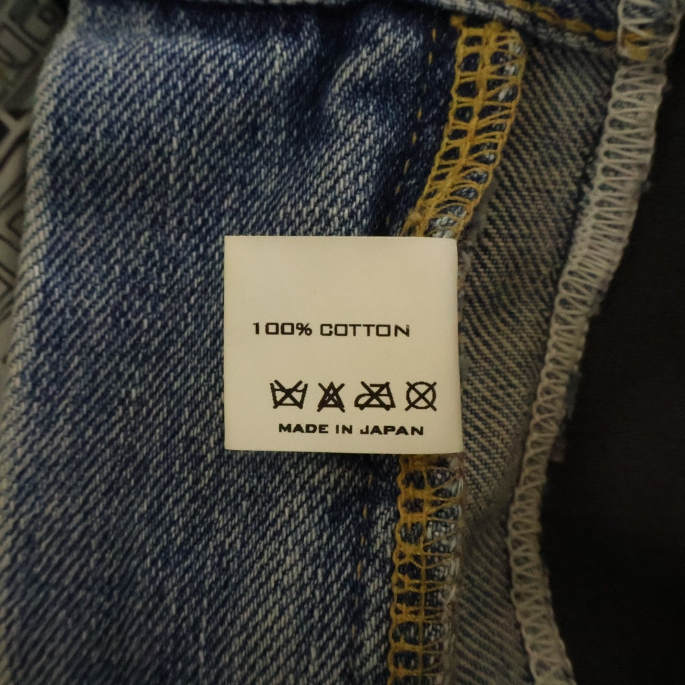 NUMBER (N)INE(ナンバーナイン) 06SS ペンキスタッズデニム コーデュロイドッキングパンツ ブルー