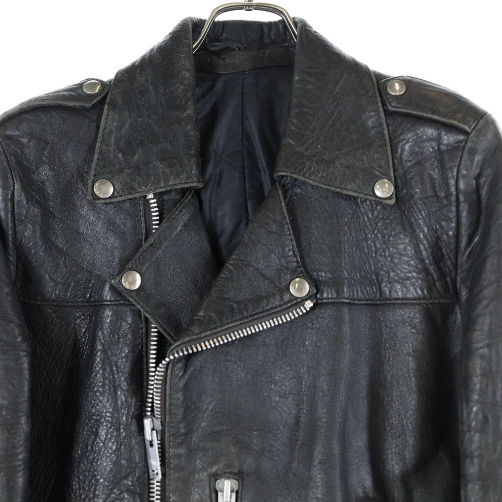 VINTAGE(ヴィンテージ) 70s 小の字 レザーライダースジャケット ブラック