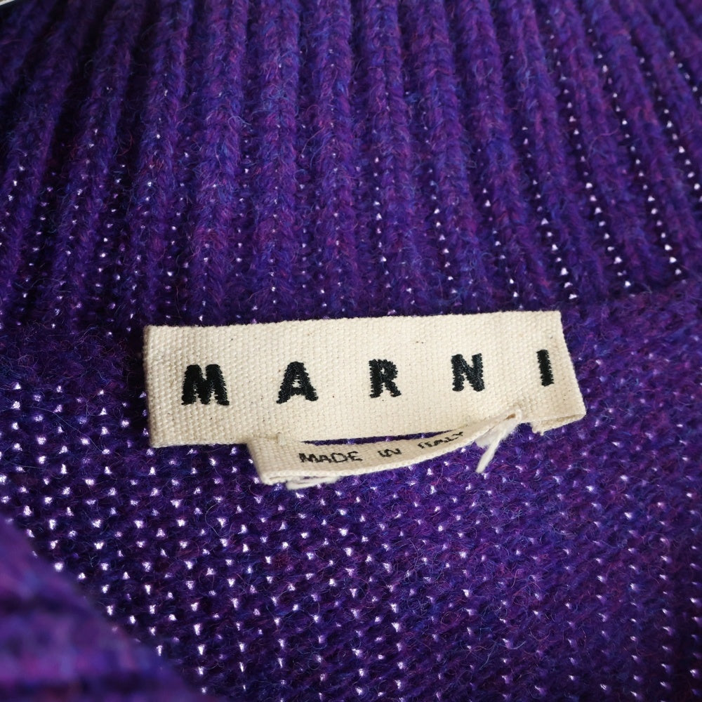 MARNI(マルニ) ダメージ加工 ハイネック ニットセーター パープル DVMG0015A0
