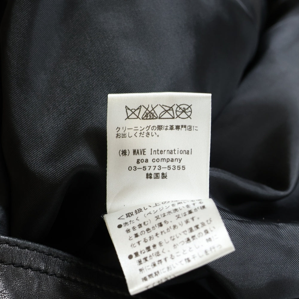 goa(ゴア) シングルレザージャケット ブラック