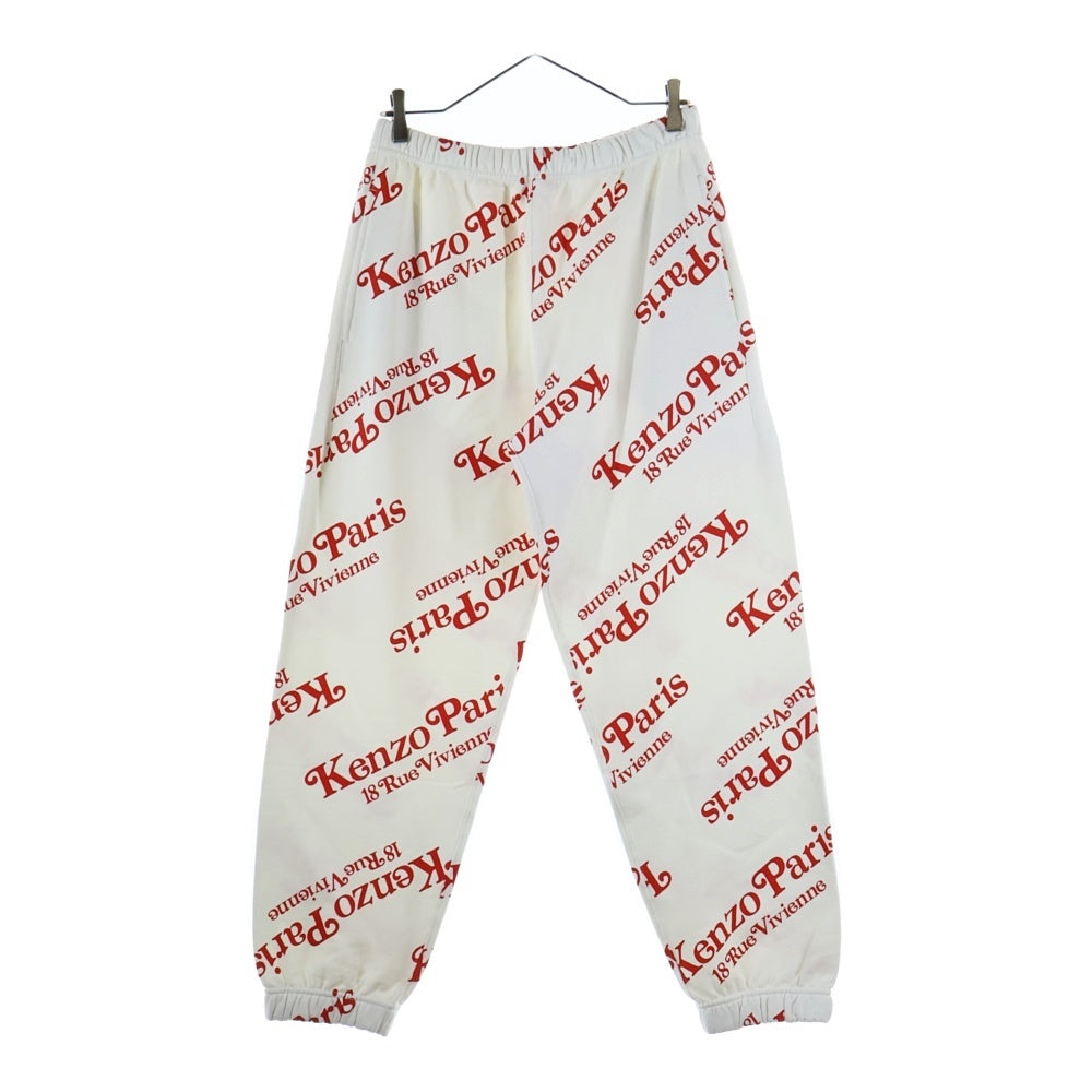 KENZO(ケンゾー) 24SS×VERDY JOG PANTS FE58PA6034MG ヴェルディ ロゴプリント スウェットジョッグパンツ ホワイト/レッド レディース