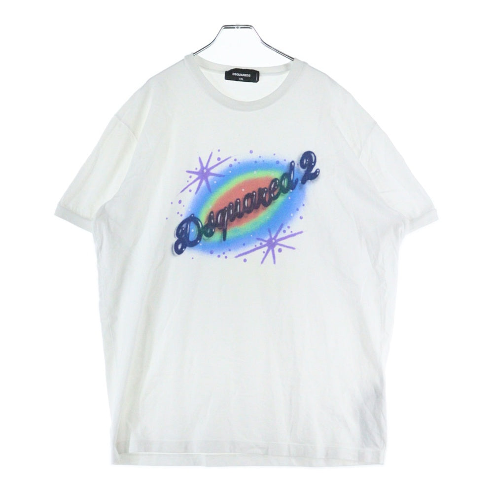 DSQUARED2(ディースクエアード) グラフィティスプレーアートデザインプリント Tシャツカットソー ホワイト S71GD1384 D20020