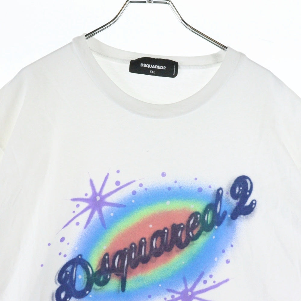 DSQUARED2(ディースクエアード) グラフィティスプレーアートデザインプリント Tシャツカットソー ホワイト S71GD1384 D20020