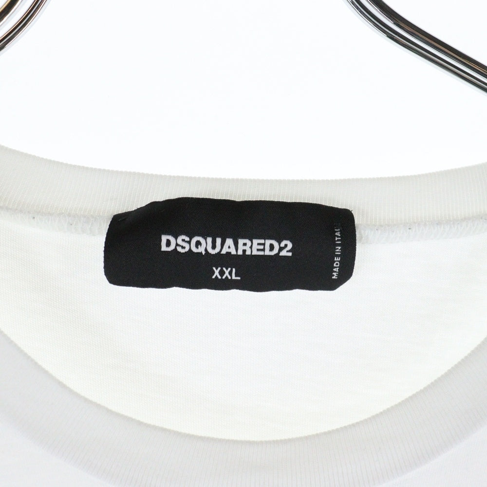 DSQUARED2(ディースクエアード) グラフィティスプレーアートデザインプリント Tシャツカットソー ホワイト S71GD1384 D20020