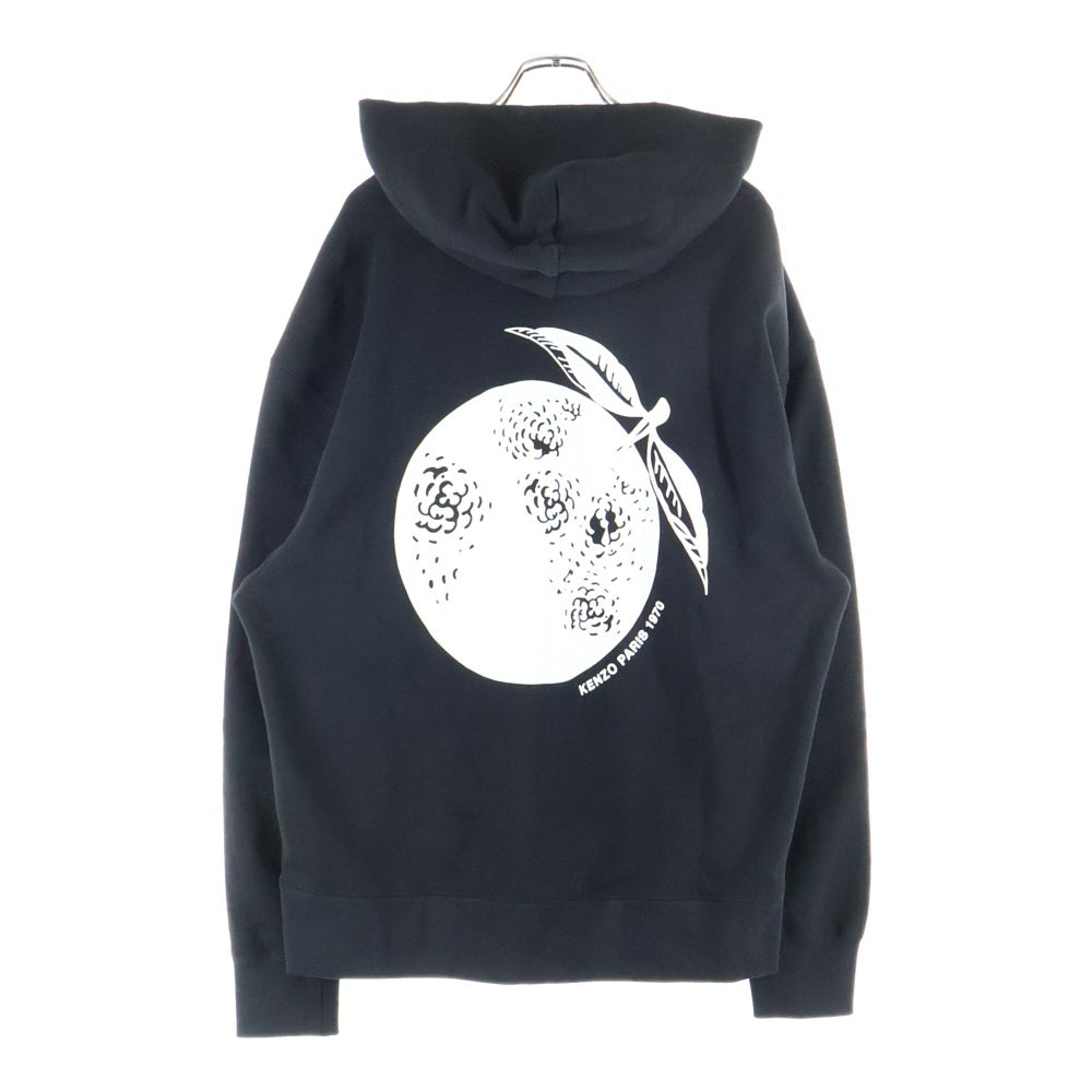 KENZO(ケンゾー) フルーツロゴプリントスウェットプルオーバーパーカー ブラック