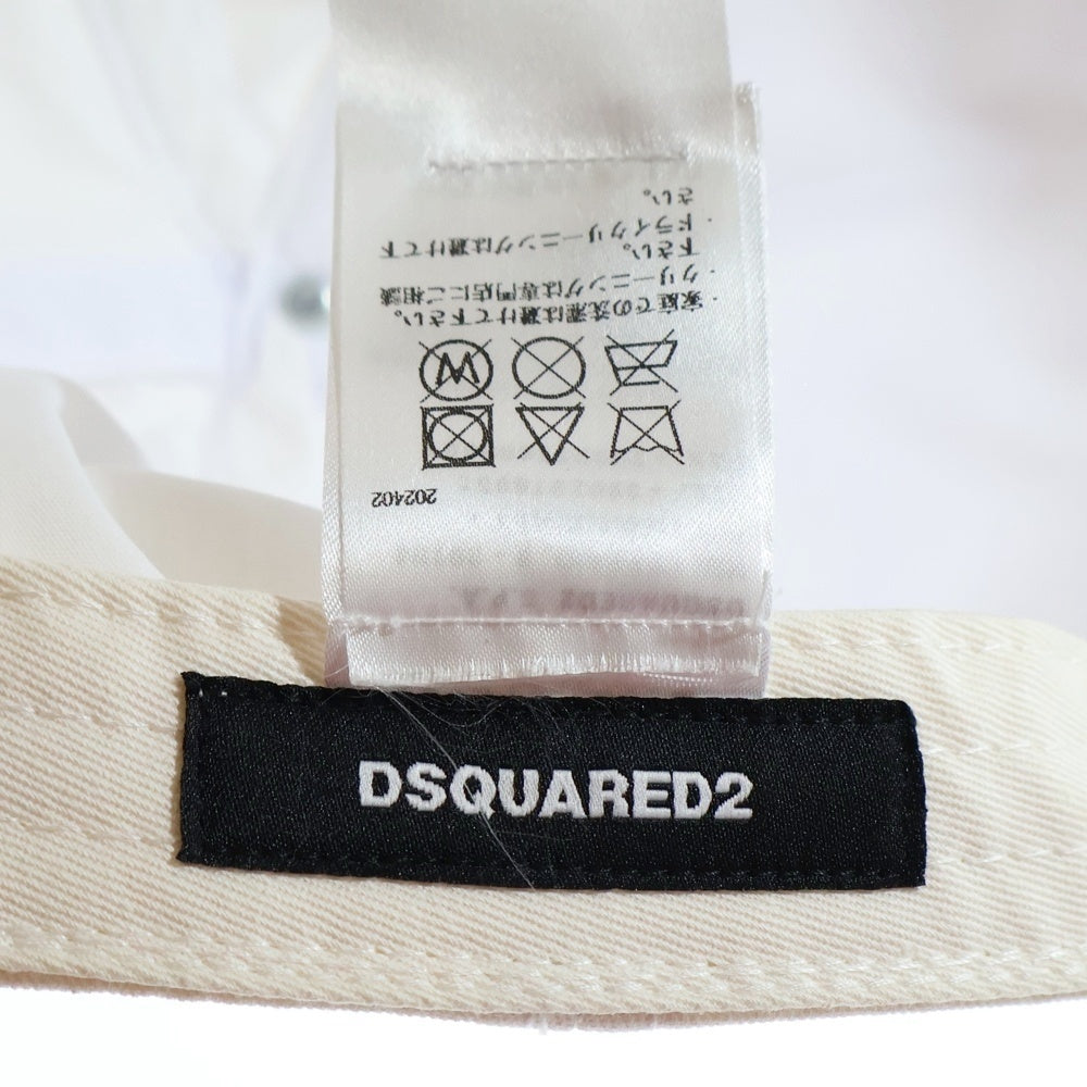 DSQUARED2(ディースクエアード) ロゴ刺繍ベースボールキャップ ホワイト