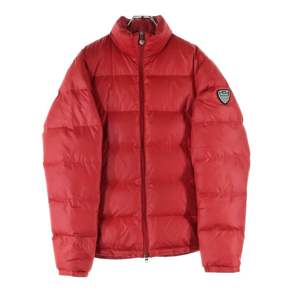 EA7(イーエーセブン) エンブレムパッチナイロンダウンジャケット レッド