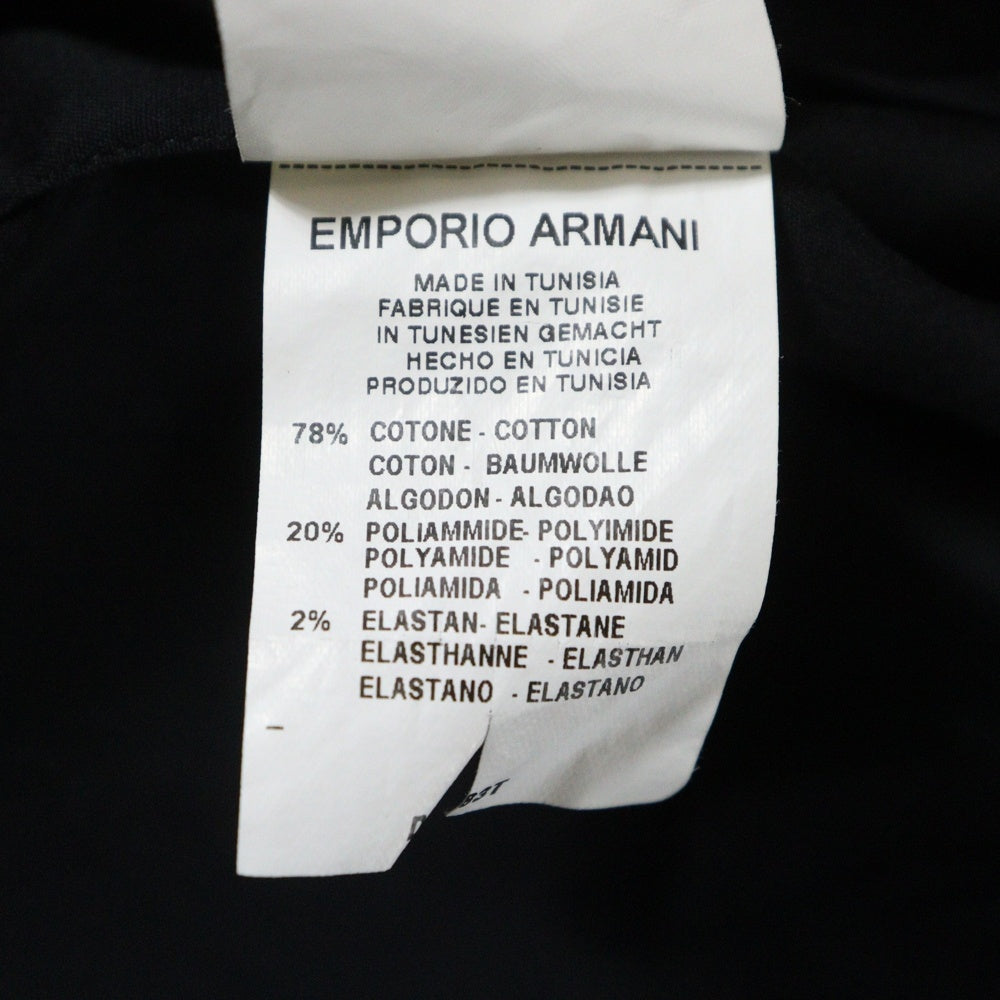 EMPORIO ARMANI(エンポリオアルマーニ) コットンダブルカラー長袖シャツ ブラック