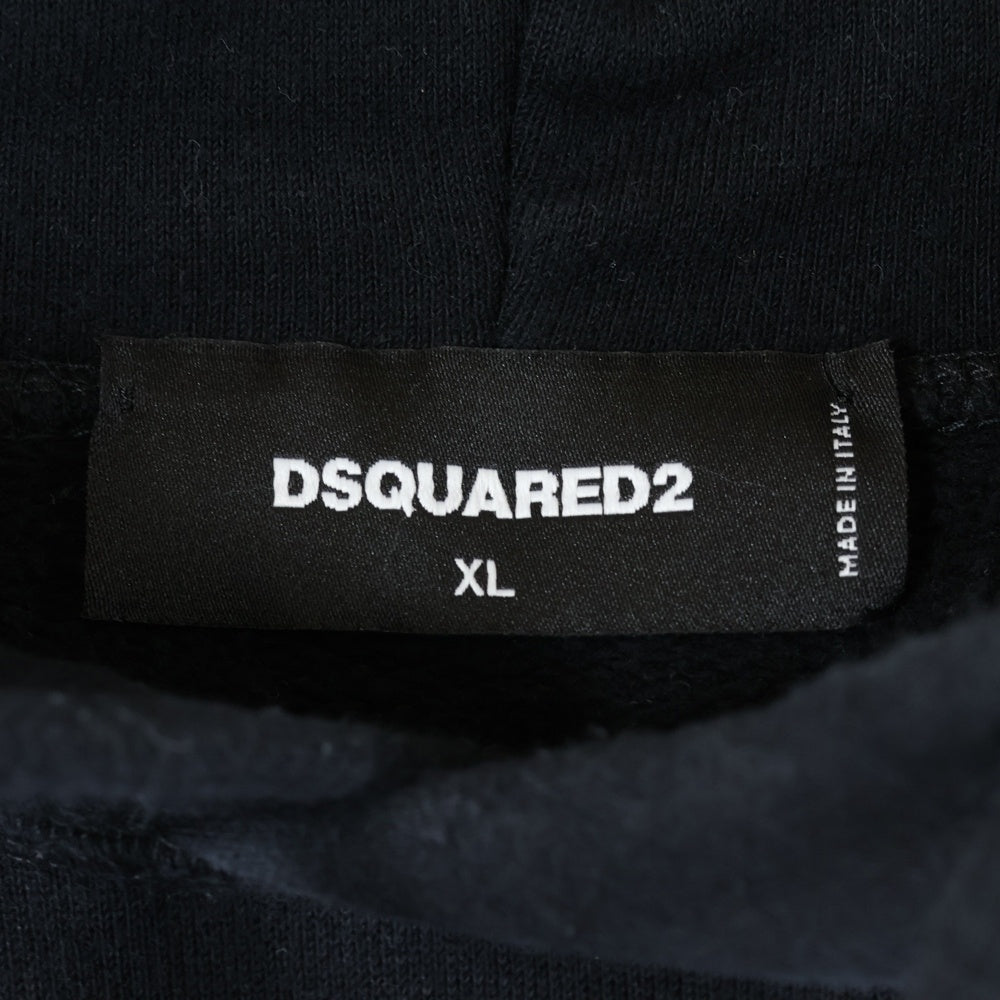 DSQUARED2(ディースクエアード) アーチロゴスウェットプルオーバーパーカー S71GU0546 ブラック