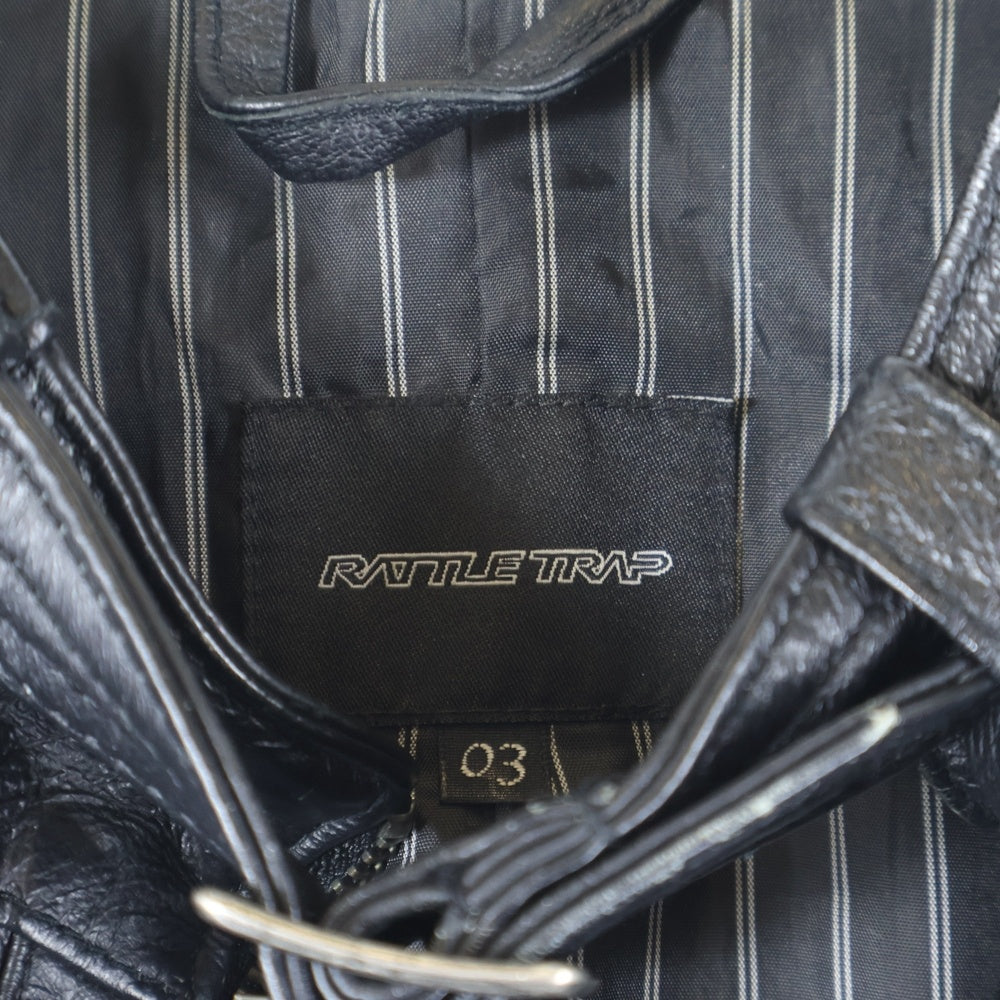 RATTLE TRAP(ラトルトラップ) シングルレザージャケット M053L JM21 ブラック