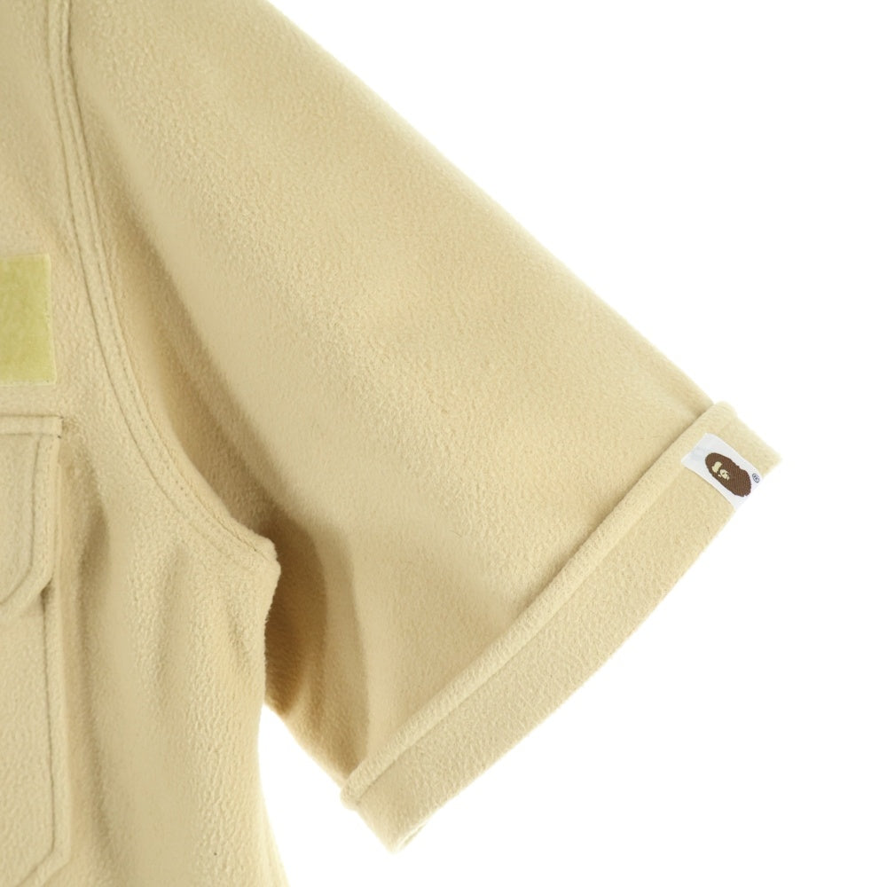A BATHING APE(アベイシングエイプ) ロゴパッチ エポレット付き半袖シャツ ベージュ