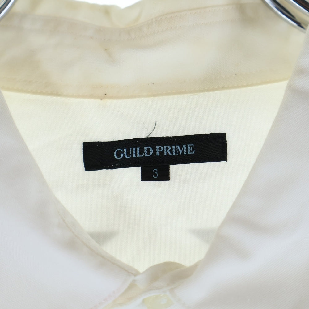 GUILD PRIME(ギルドプライム) スターデザインプリント 長袖シャツ ホワイト/ブラック