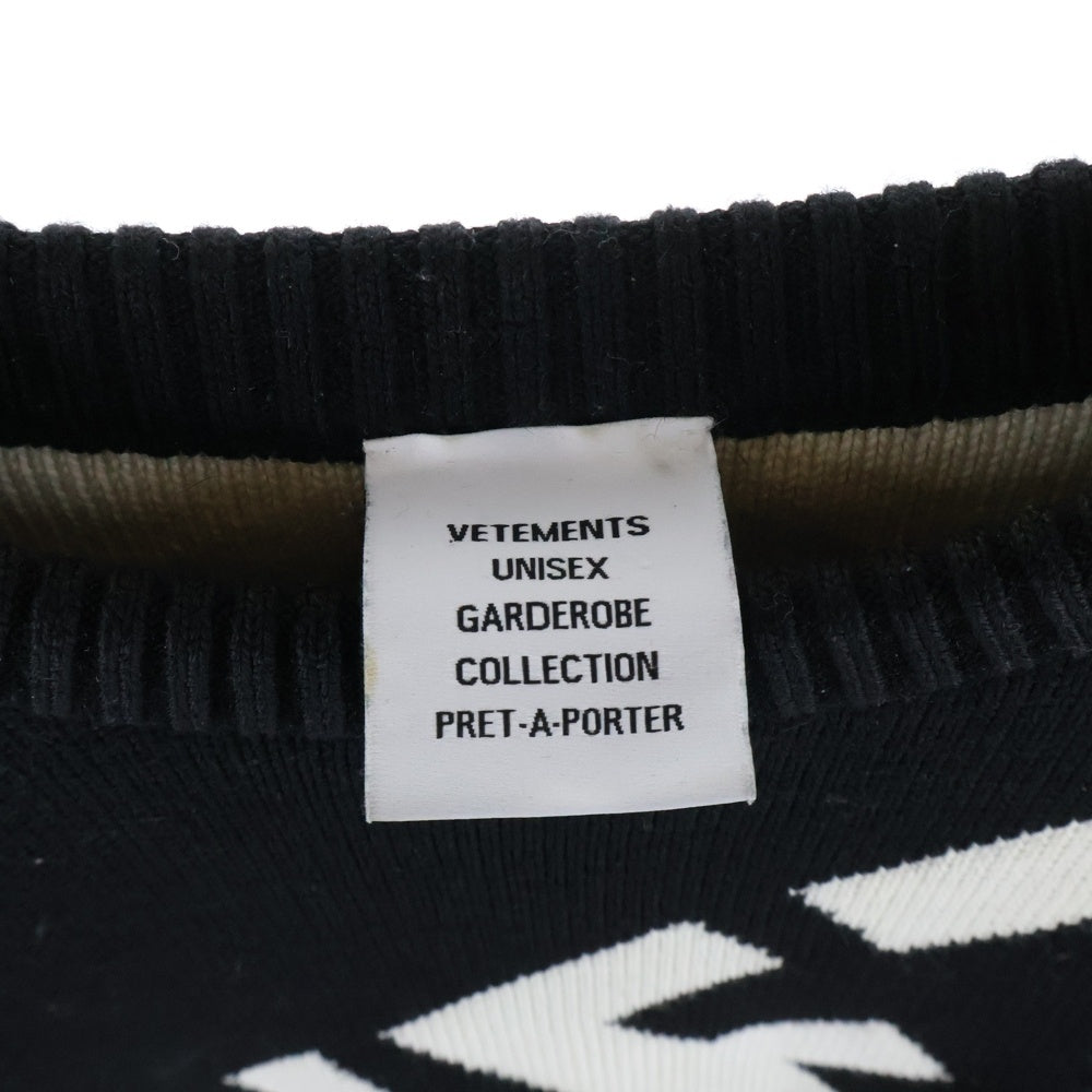 VETEMENTS(ヴェトモン) GIANT LOGO SWEATER ジャイアントロゴセーター ニット UE52KN400B ブラック