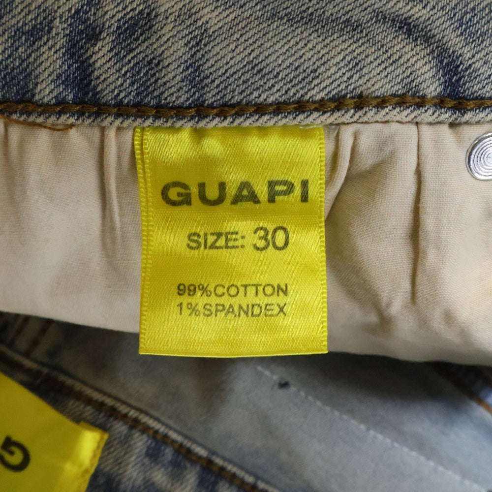 GUAPI(グアピ) STAR PATCH SLIM JEANS スターパッチスリムジーンズ ダブルニー インディゴ