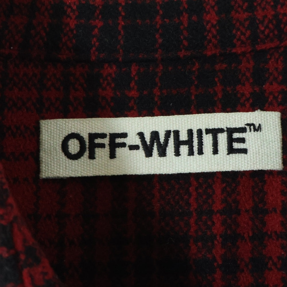OFF-WHITE(オフホワイト) 19SS バックロゴ ウールチェックシャツ 長袖シャツ レッド