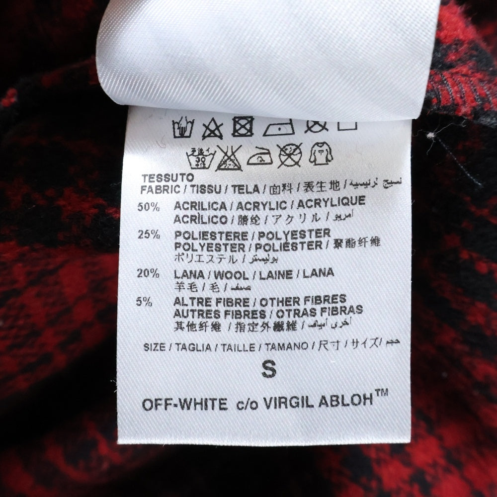 OFF-WHITE(オフホワイト) 19SS バックロゴ ウールチェックシャツ 長袖シャツ レッド