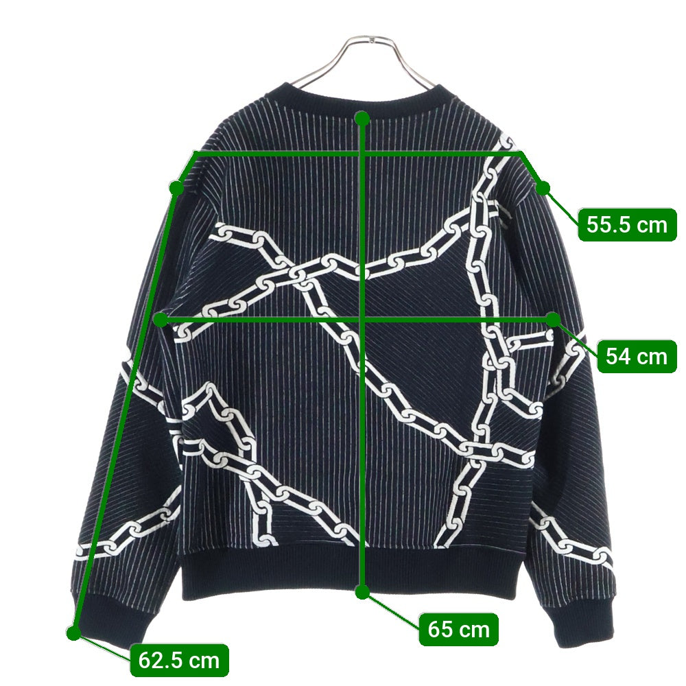 LOUIS VUITTON(ルイヴィトン) 20SS 3Dエフェクト チェーンストライプキルテッドクルーネックトレーナー RM201M TCA HIY03W ブラック