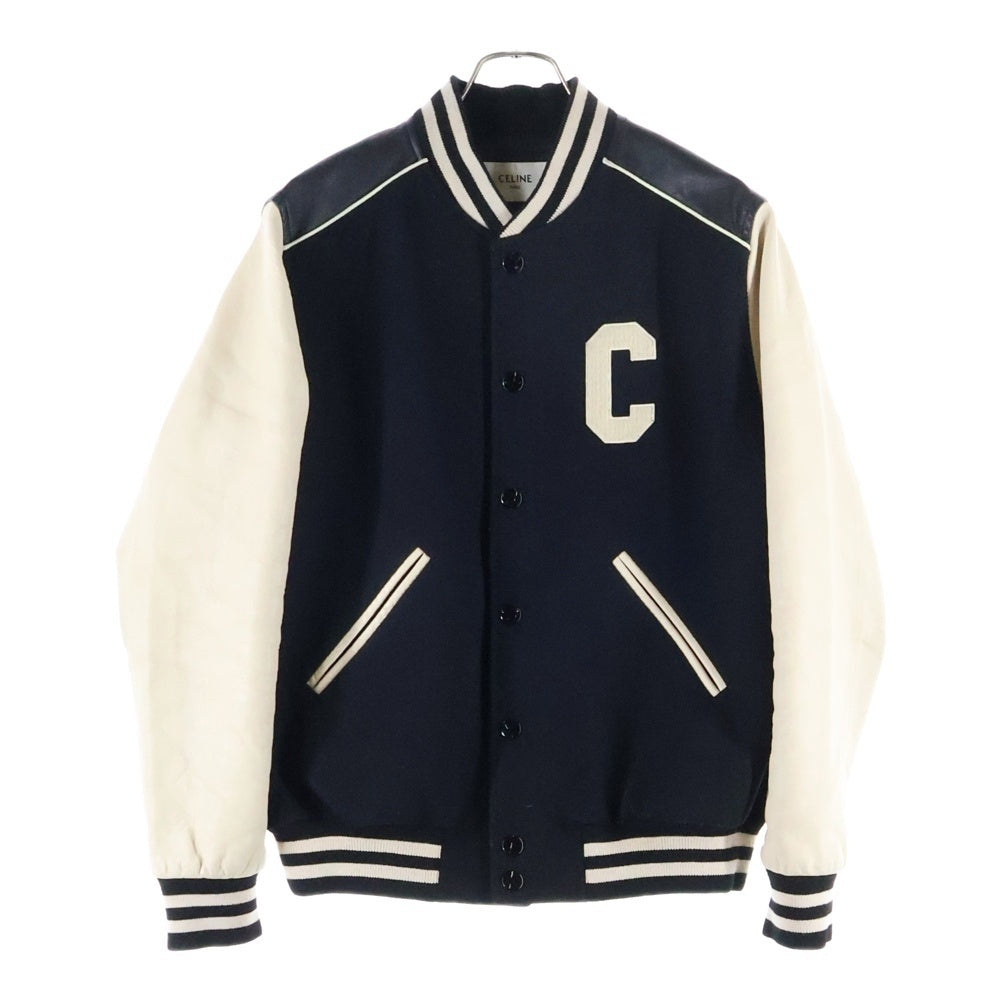 CELINE(セリーヌ) 22SS Classic Wool Teddy Jacket Cワッペンロゴ クラシックウール テディジャケット ブラック 2V56D896C