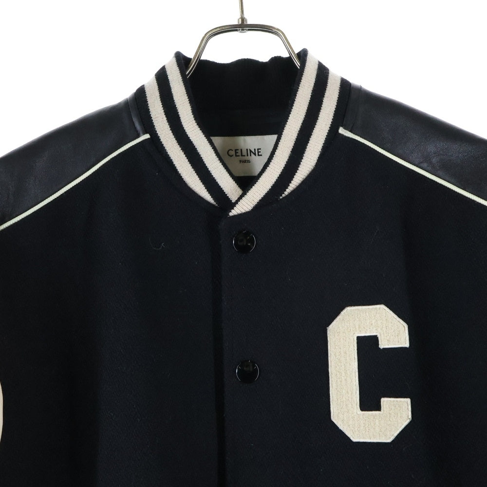 CELINE(セリーヌ) 22SS Classic Wool Teddy Jacket Cワッペンロゴ クラシックウール テディジャケット ブラック 2V56D896C