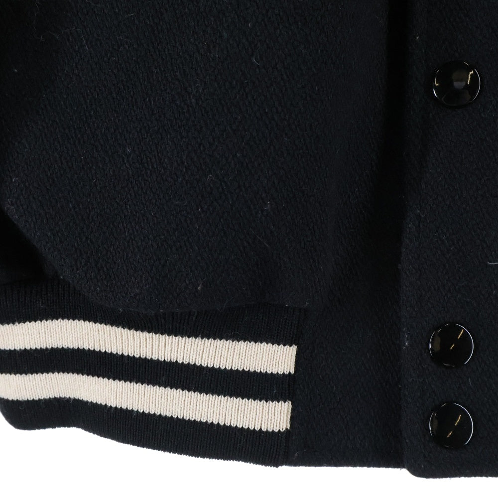 CELINE(セリーヌ) 22SS Classic Wool Teddy Jacket Cワッペンロゴ クラシックウール テディジャケット ブラック 2V56D896C