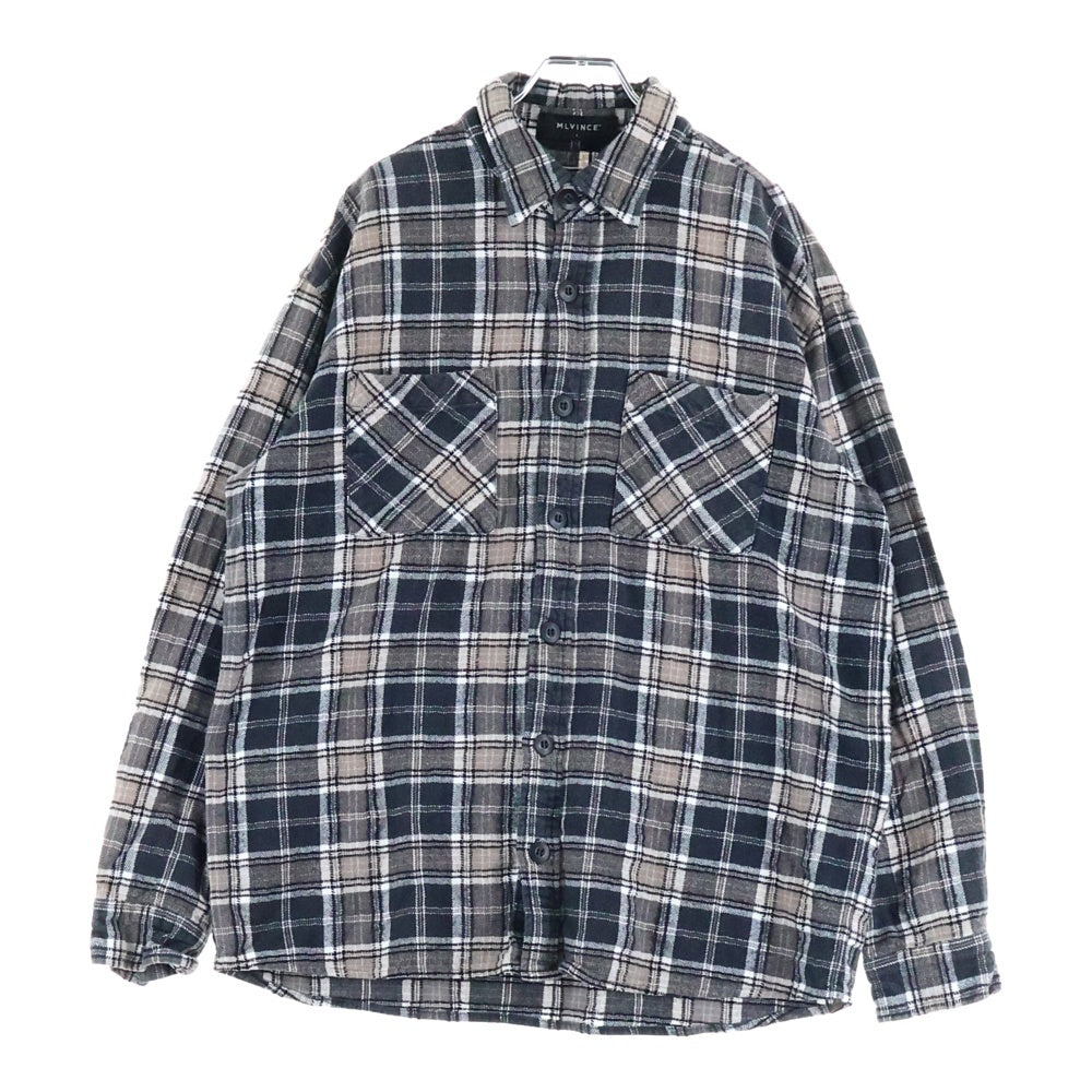 MLVINCE(メルヴィンス) flannel check shirt フランネルチェックシャツ 長袖シャツ ブラウン