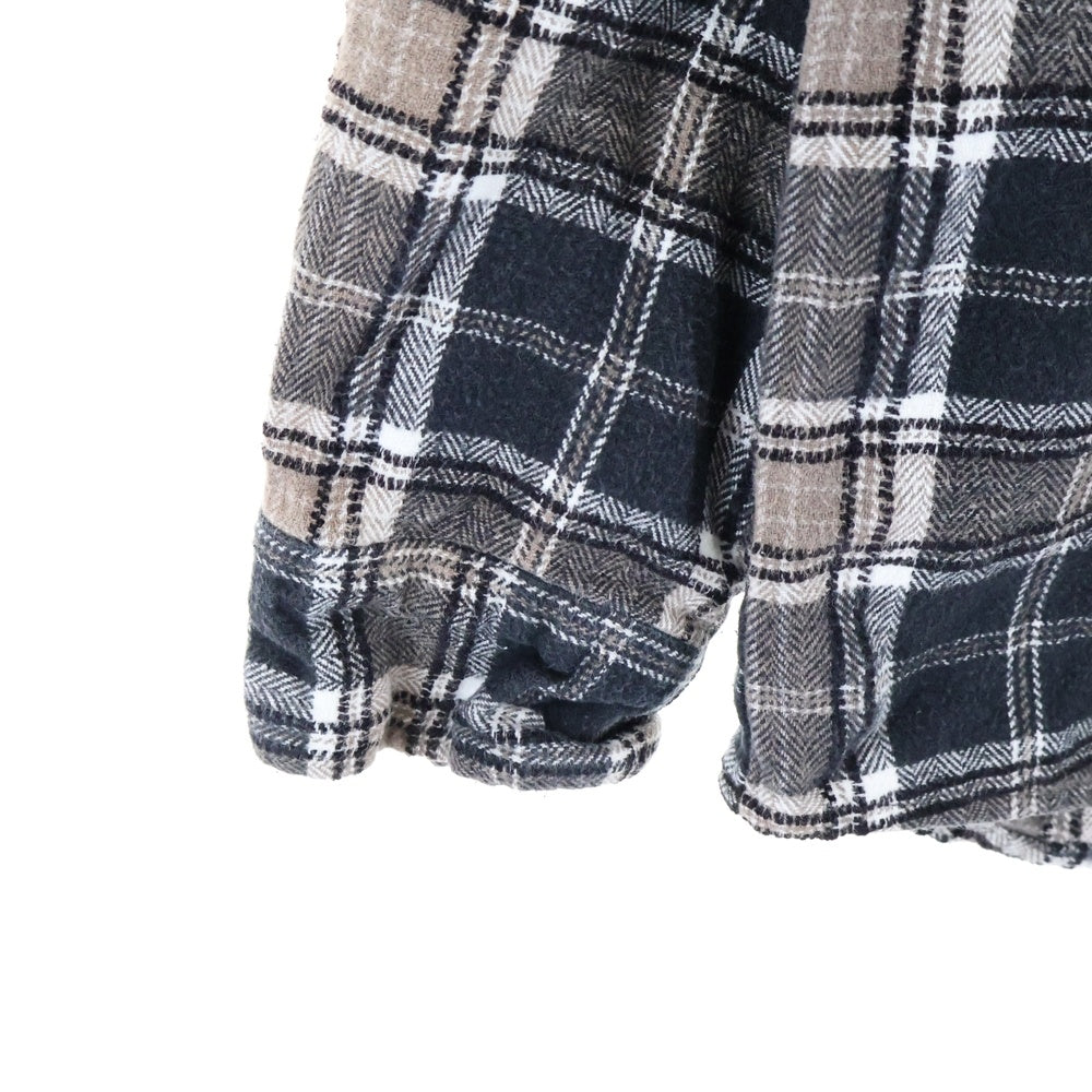 MLVINCE(メルヴィンス) flannel check shirt フランネルチェックシャツ 長袖シャツ ブラウン
