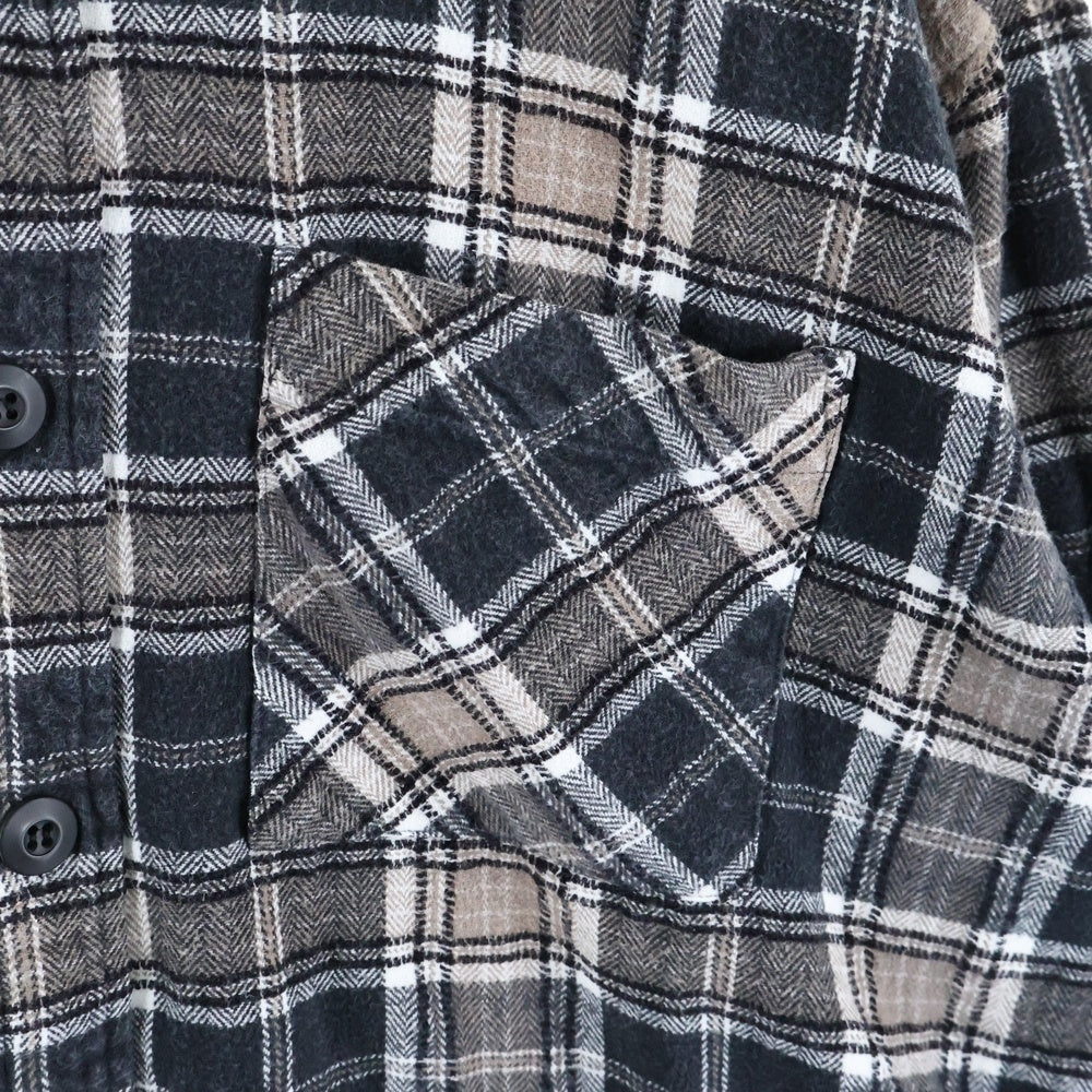 MLVINCE(メルヴィンス) flannel check shirt フランネルチェックシャツ 長袖シャツ ブラウン