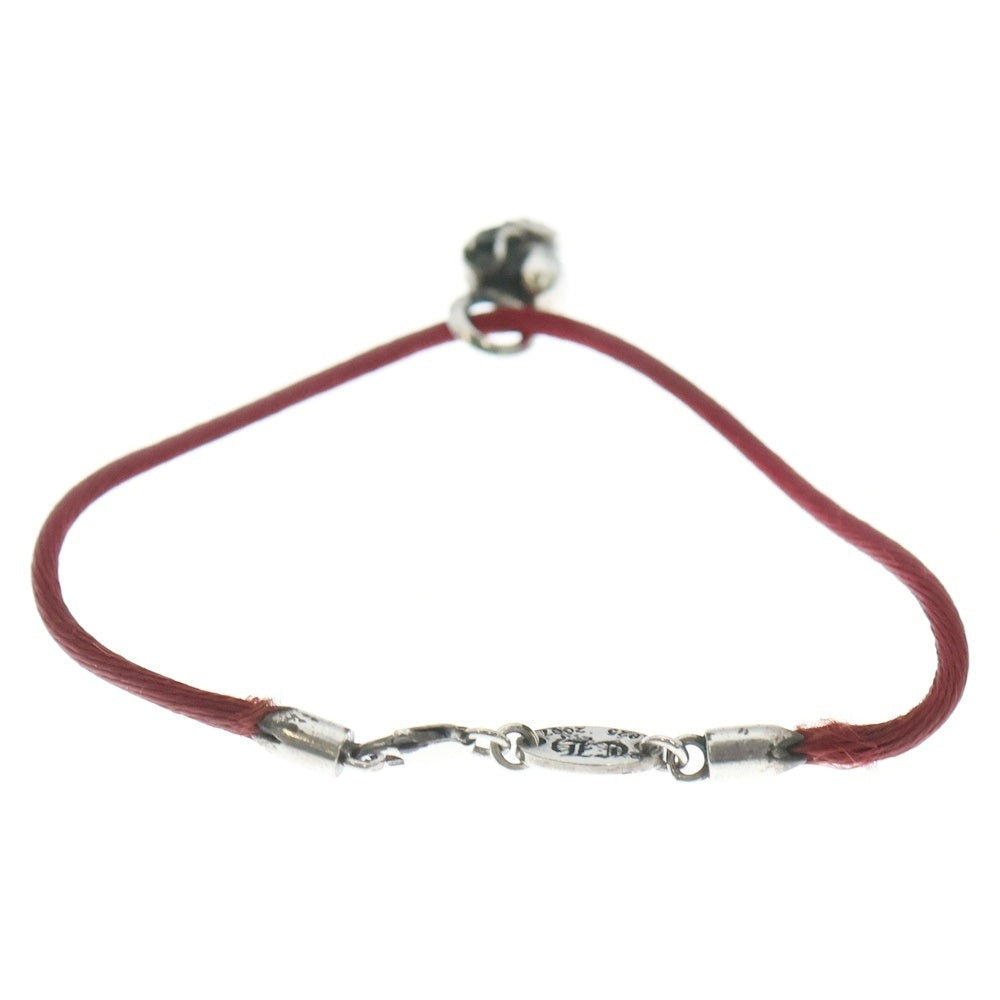 CHROME HEARTS(クロムハーツ) KZ ハートスタック シルクブレスレット レッド/シルバー
