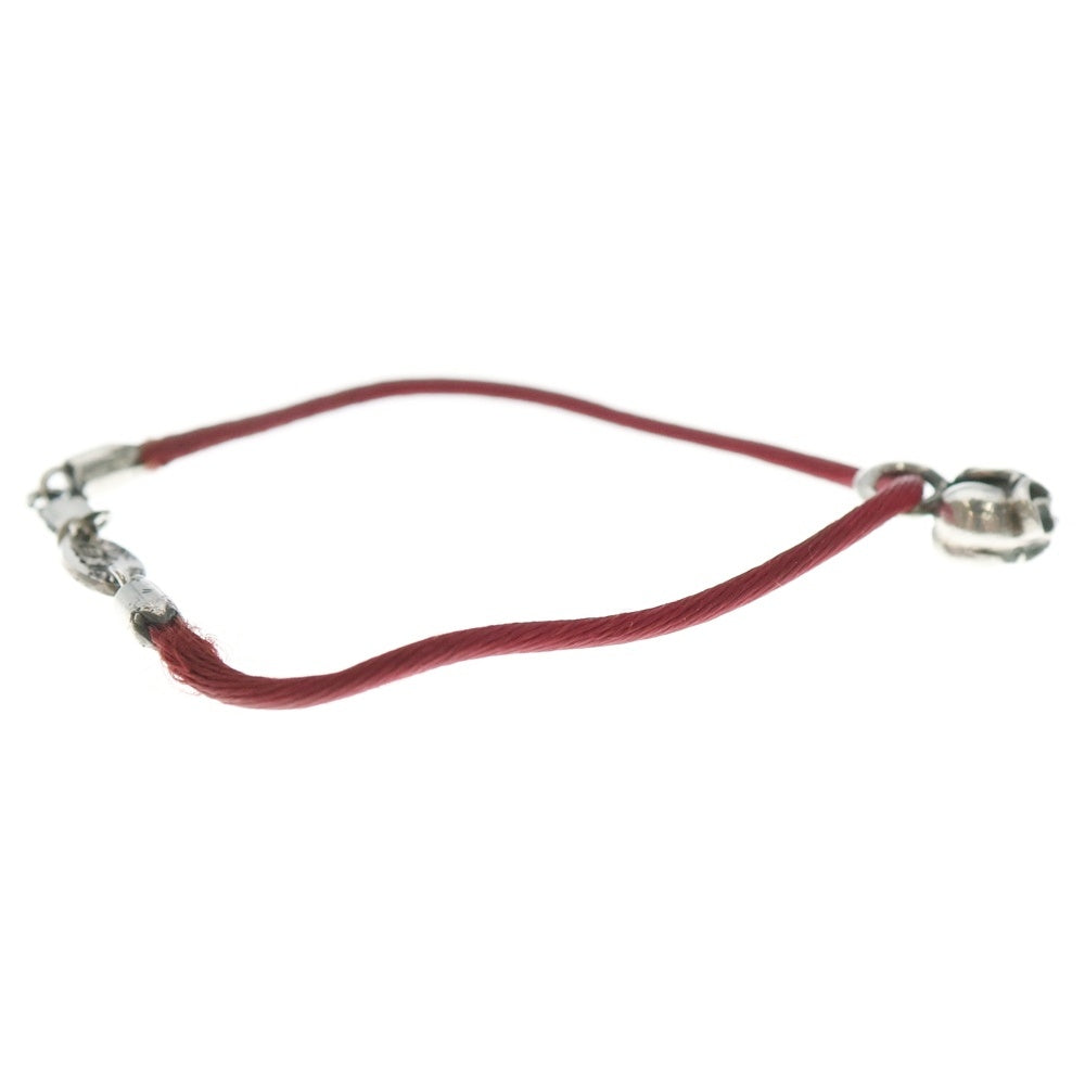 CHROME HEARTS(クロムハーツ) KZ ハートスタック シルクブレスレット レッド/シルバー