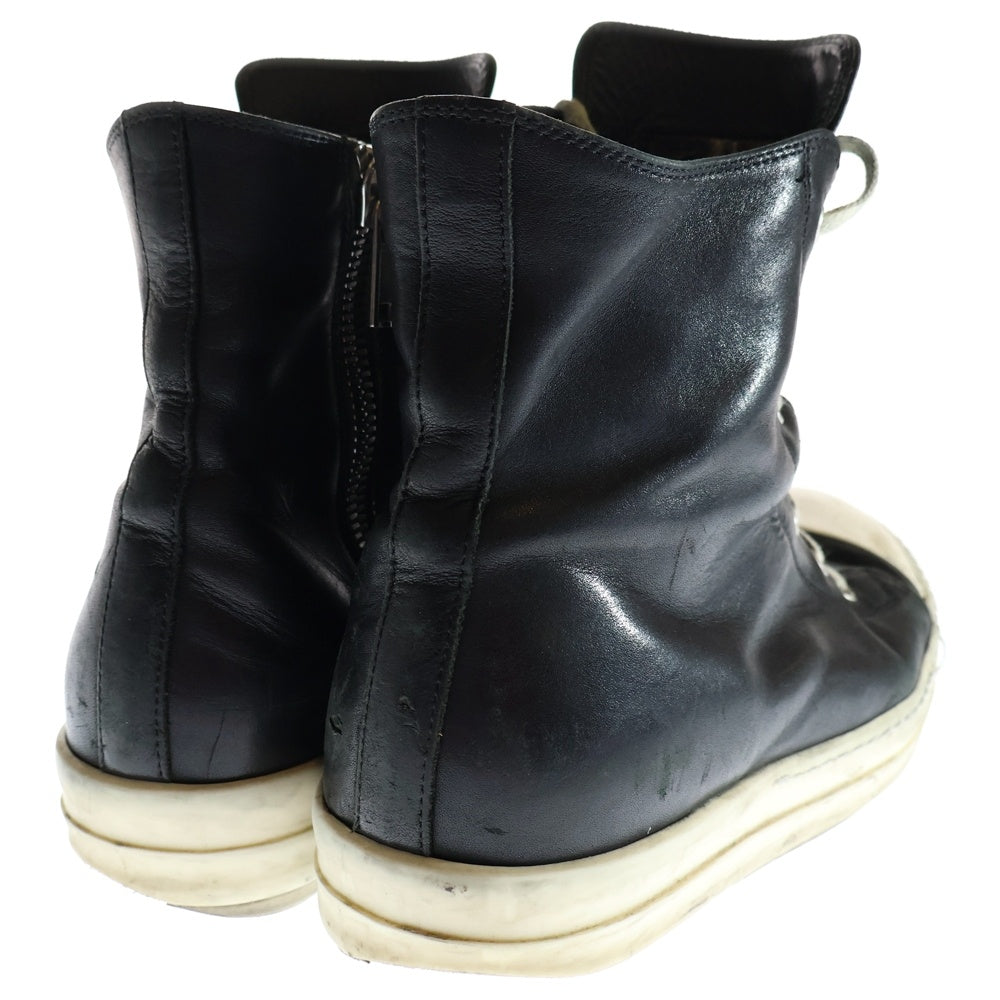 Rick Owens(リックオウエンス) RAMONES ラモーンズ サイドジップ ハイカットスニーカー ブラック/ホワイト 52370