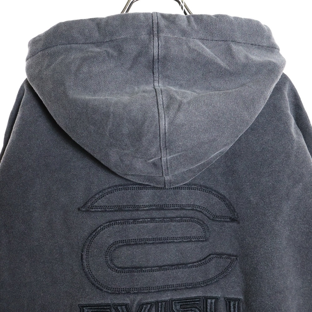 EVISU(エビス) カモメとEVISUKURO E刺繍 ルーズフィットフーディー パーカー ブラック 2EAGNM5SW5018LFCT