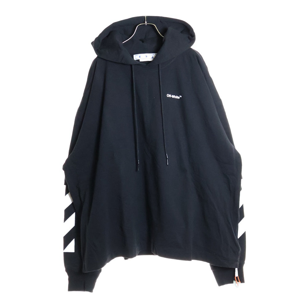 OFF-WHITE(オフホワイト) オフホワイト パーカーレイヤードオーバーサイズスウェットプルオーバーパーカー OMBB098C99FLE001 ブラック