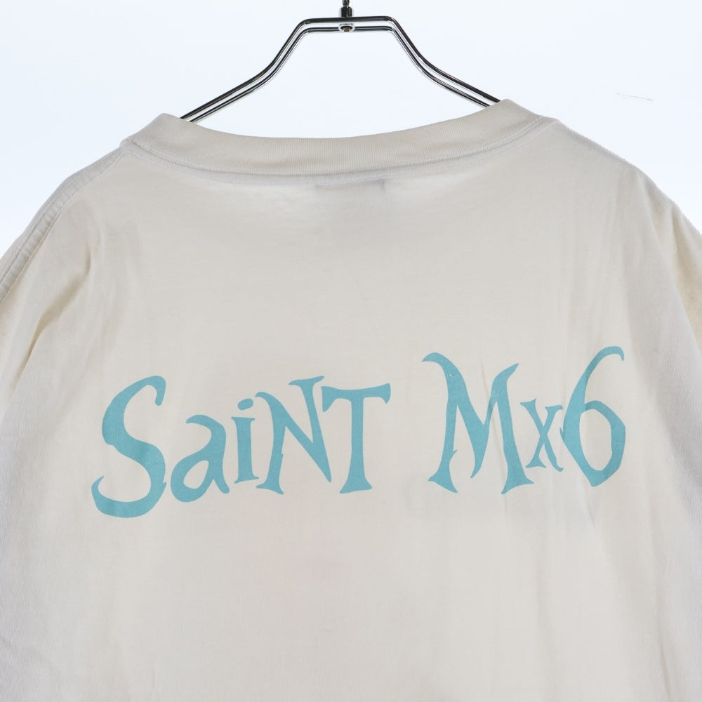 SAINT MICHAEL(セントマイケル) 23SS アリス・イン・ワンダーランドプリント 半袖Tシャツ カットソー ホワイト SM-S23-0000-123